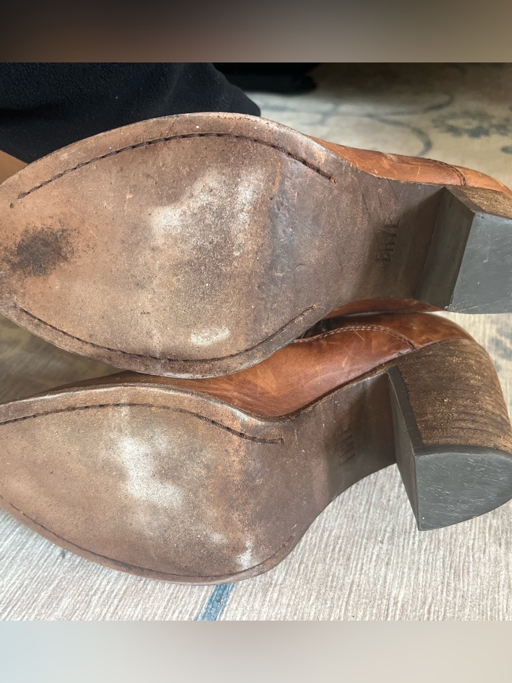 Frye Brown Leather Western Ankle Boots - Picture 7 of 8